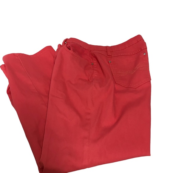 Earl  Women’s Plus sz 18 Coral Color Straight Leg Jeans - Picture 1 of 5